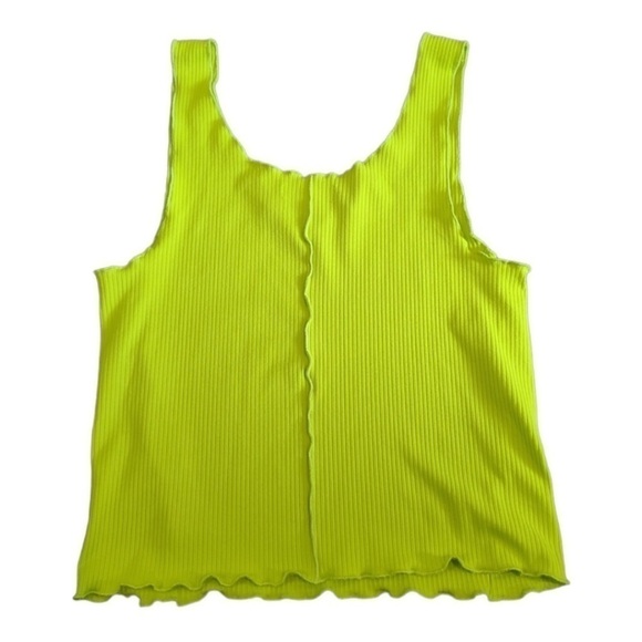 𝅺BP Lime Green Lettuce Trim Crop Top Size S - Picture 2 of 2
